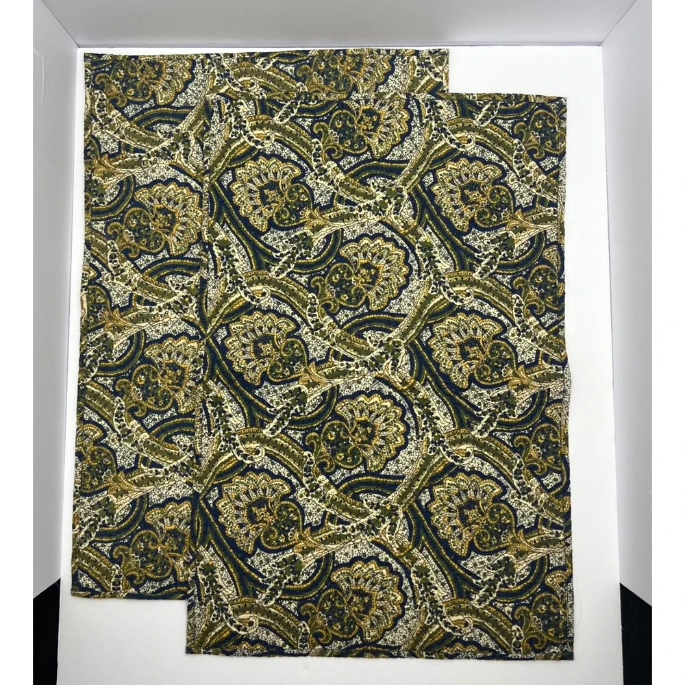 Williams Sonoma Tablecloth Set 2 Placemats Blue Yellow Round 70 Cotton Provence